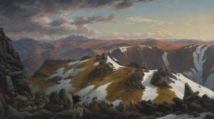 Eugene von Guérard North-east view from the northern top of Mount Kosciusko 1863 oil on canvas 66.5 x 116.8 cm National Gallery of Australia, Canberra